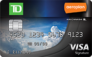 TD Aeroplan Visa Signature credit card for Air Canada miles